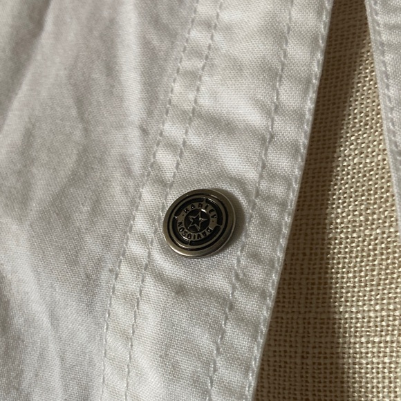 Harley-Davidson White Denim Vest with Red and Black Graphic - Picture 6 of 10